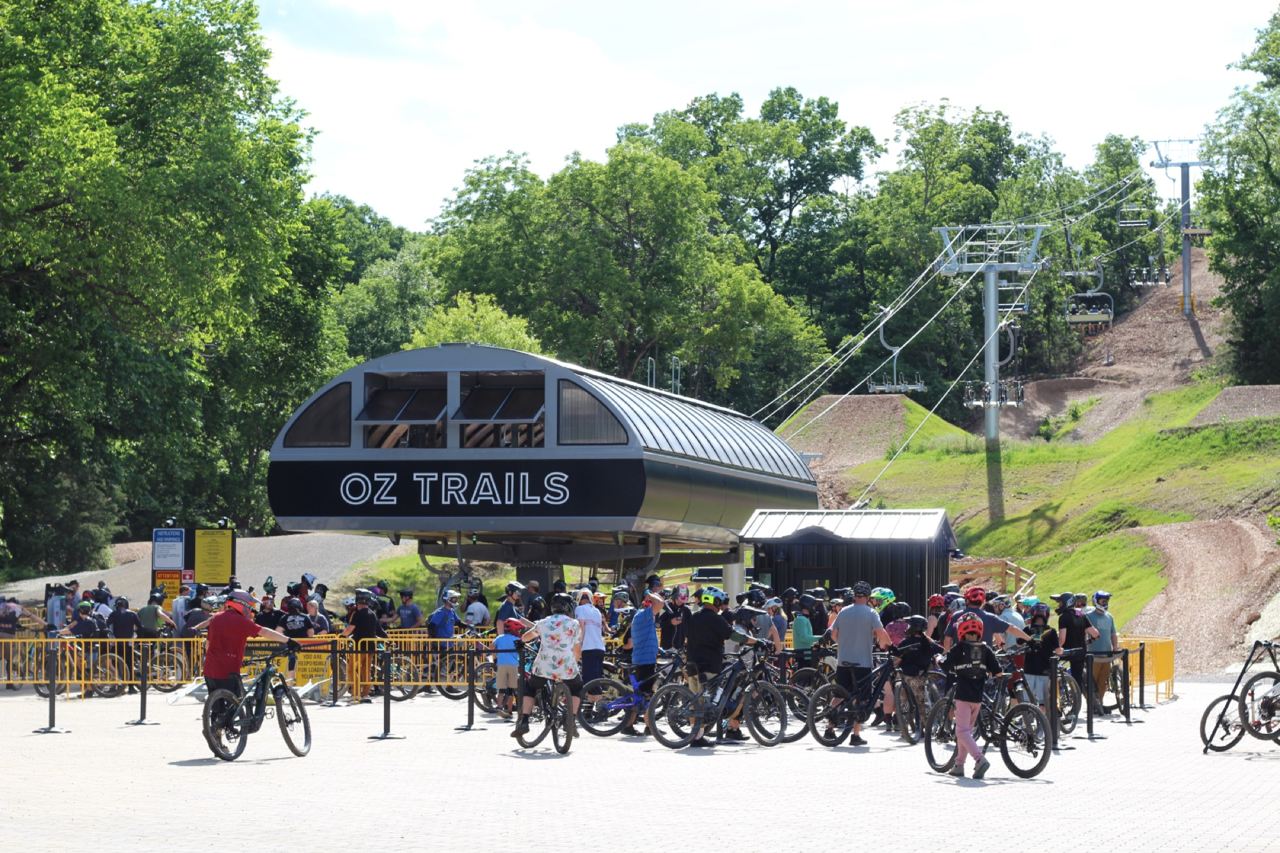 The chairlift at OZ Trails Bike Park in Bella Vista